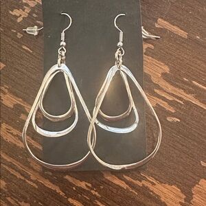 Renata Rubio Modernist Heavy Sterling Triple Shape Dangler Earrings